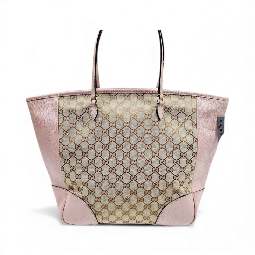 Gucci Bree Pink and Beige Women's Canvas Tote Bag - Picture 2 of 8